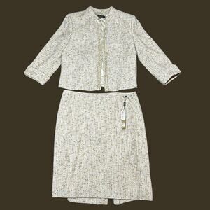 Tahari Arthur S. Levine Luxe Tweed Blazer Skirt Suit Set NWOT/NWT Size 14 / 16